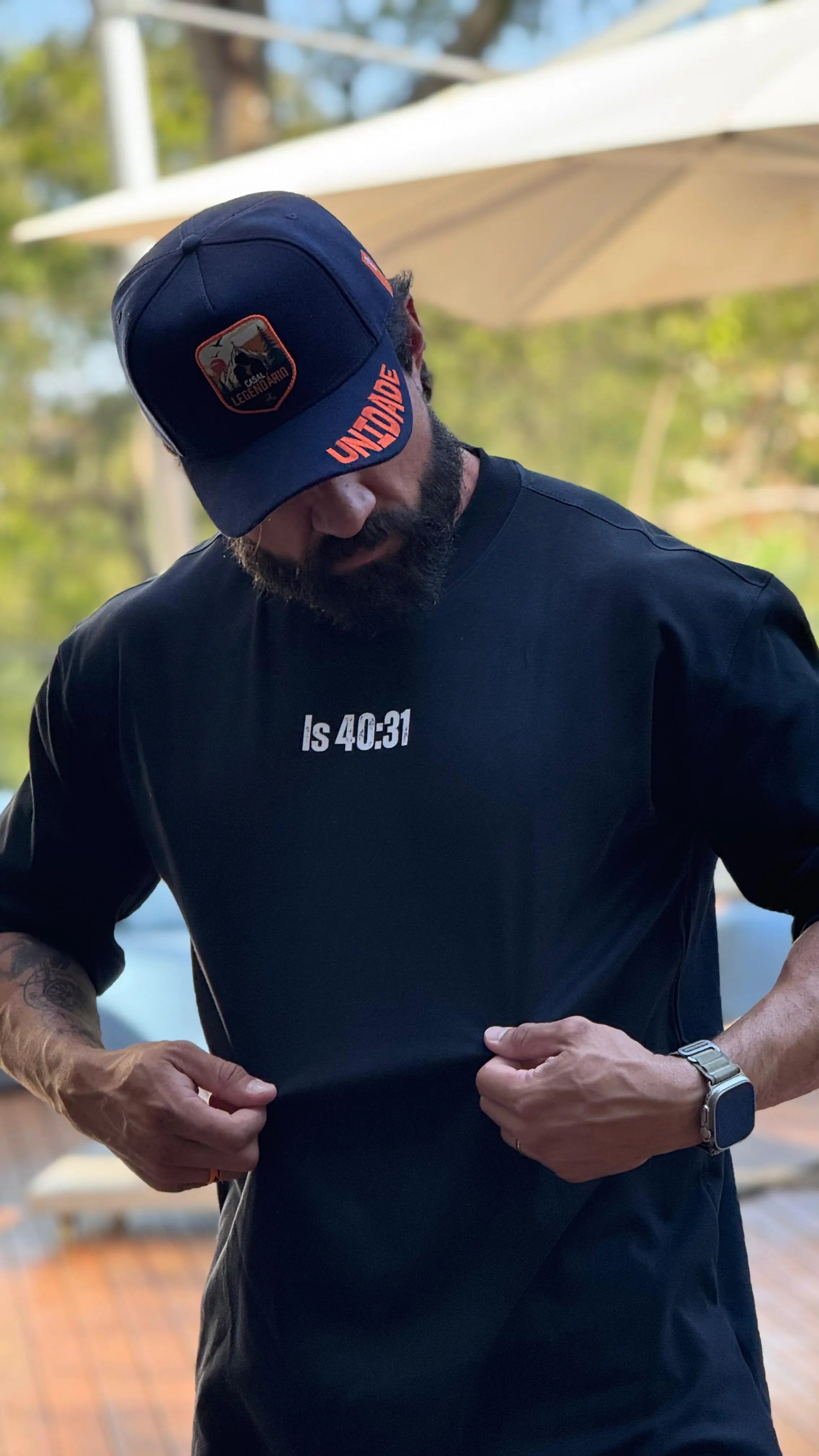 Conjunto | Camiseta "No Pray, No Gain" + Boné UNIDADE